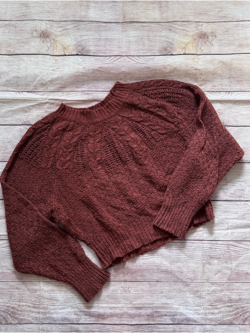 American Eagle Outfitters Cable Knit Crew Sweater